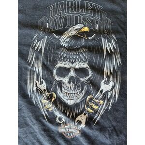 Men's Harley Davidson Eagle Skull Shirt Large Motorcycle Biker